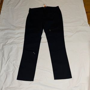 Sarah Pacini 3-Zipper Pocket Black Trousers Sz 2= US Sz 10 NWT